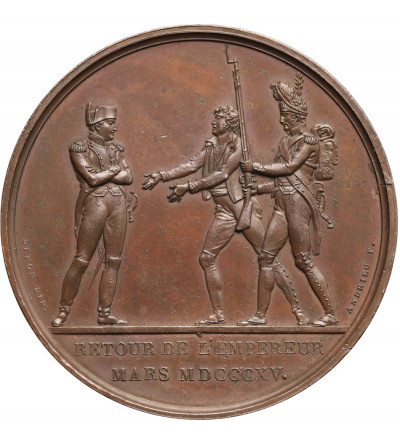 France, Napoleon I Bonaparte. Bronze medal commemorating Napoleon's return and his march on Paris, 1815