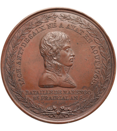 France, Napoleon I Bonaparte. Bronze medal commemorating the death of General Desaix at the Battle of Marengo, 1800