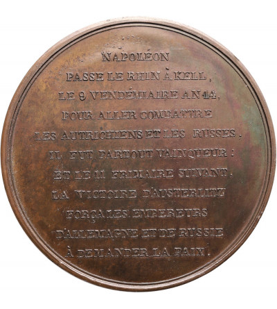 France, Napoleon I Bonaparte. Bronze medal commemorating Napolepon's victories over the Third Anti-French Coalition, 1805