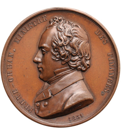 Belgium. Bronze medal 1851, commemorating Minister of Finance Hubert Frère-Orban