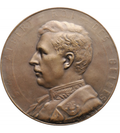 Belgium. Bronze Medal 1916, commemorating the resistance of the Belgian Army in Liege, Waelhem and Nieuwpoort in 1914