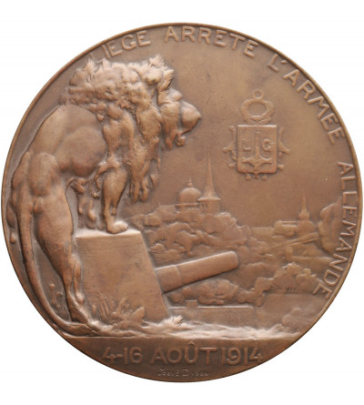 Belgium. Bronze Medal 1920, commemorating he victory at Liege over German troops in 1914