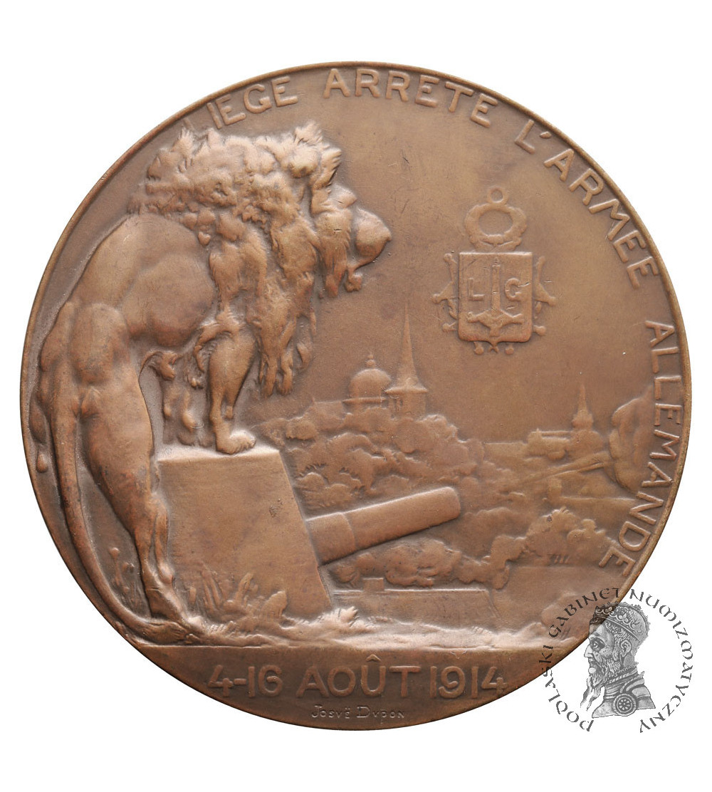 Belgium. Bronze Medal 1920, commemorating he victory at Liege over German troops in 1914