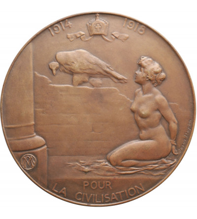 Belgia. Medal z 1920 roku, upamiętniający zwycięstwo pod Liege nad wojskami niemieckimi w 1914 roku