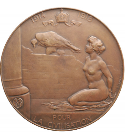 Belgium. Bronze Medal 1920, commemorating he victory at Liege over German troops in 1914