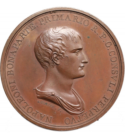 France, Napoleon I Bonaparte. Bronze Medal, Location of the first stone for the bridge on the Durance, 1803