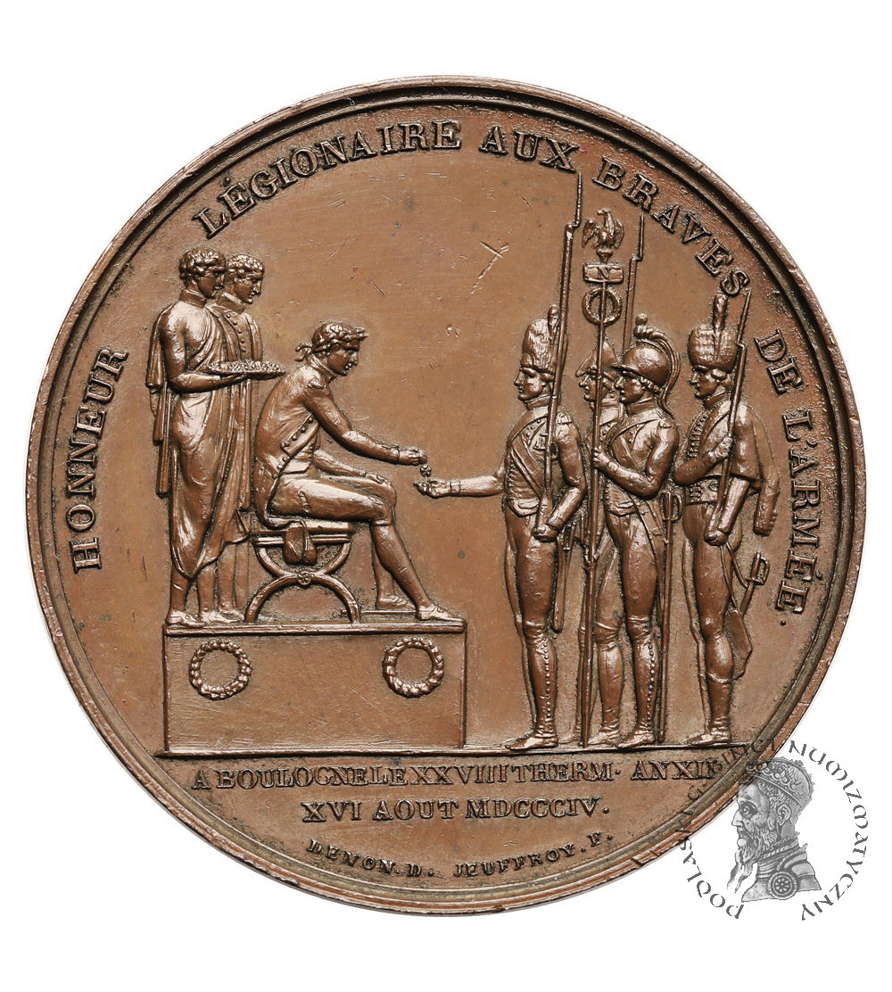 Francja, Napoleon I Bonaparte. Medal upamiętniający obóz w Boulogne i planowaną inwazję na Anglię, 1804