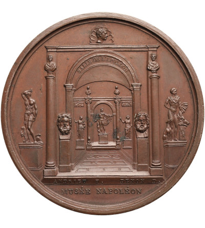 France, Napoleon I Bonaparte. Bronze medal, celebration of the Galerie d'Apollon at the Musée Napoléon (Louvre), 1804