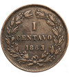 Venezuela, Republic. 1 Centavo 1863