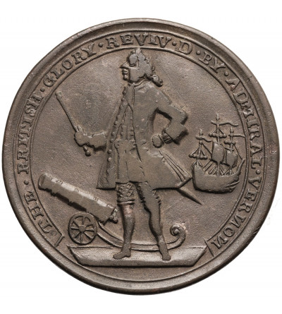 Wielka Brytania, Admirał Edward Vernon 1684-1757. Medal 1739, upamiętniający zdobycie Portobello