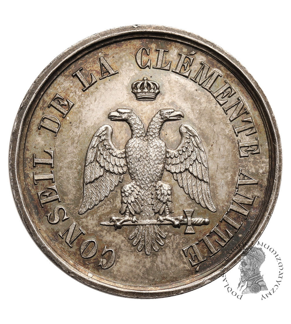 Francja. Srebrny medal / żeton Conseil de la Clémentine Amitié, 1834