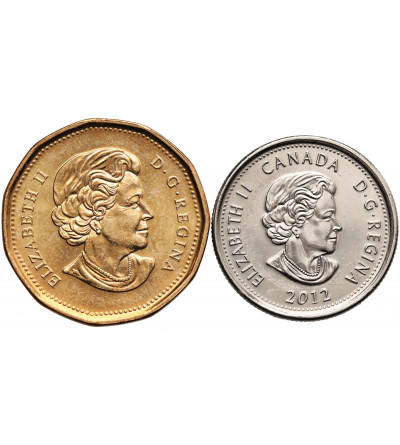 Kanada. Zestaw 25 centów 2012, wojna 1812 - Brock, 1 dolar 2011, Parki Kanady