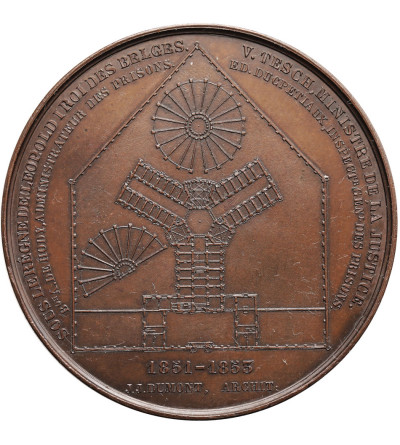 Belgium, Leopold I (1831-1865). Bronze medal 1851-1853 from the prison in Charleroi