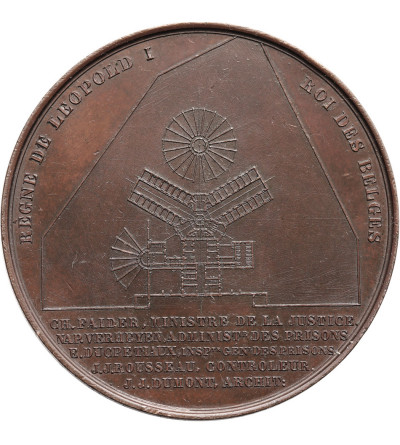 Belgium, Leopold I (1831-1865). Bronze medal 1853-1856 from the Courtrai prison