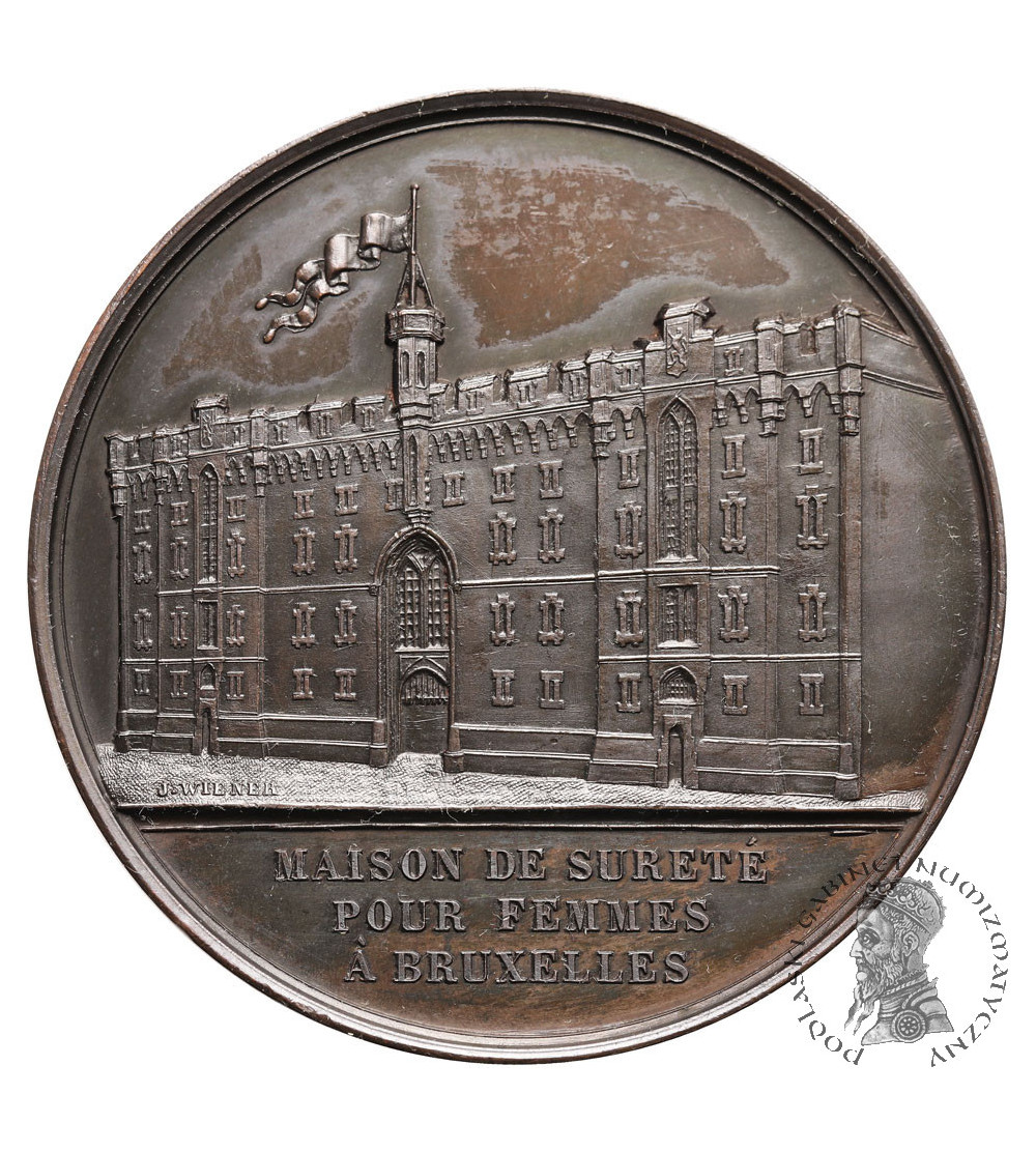 Belgium, Leopold I (1831-1865). Bronze medal 1847-1850 Maison de Sureté pour Femmes in Brussels