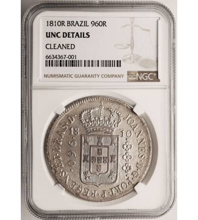 Brazylia, Joao, Prince Regent 1799-1818. 960 Reis 1810 R, Rio de Jenairo - NGC UNC Details