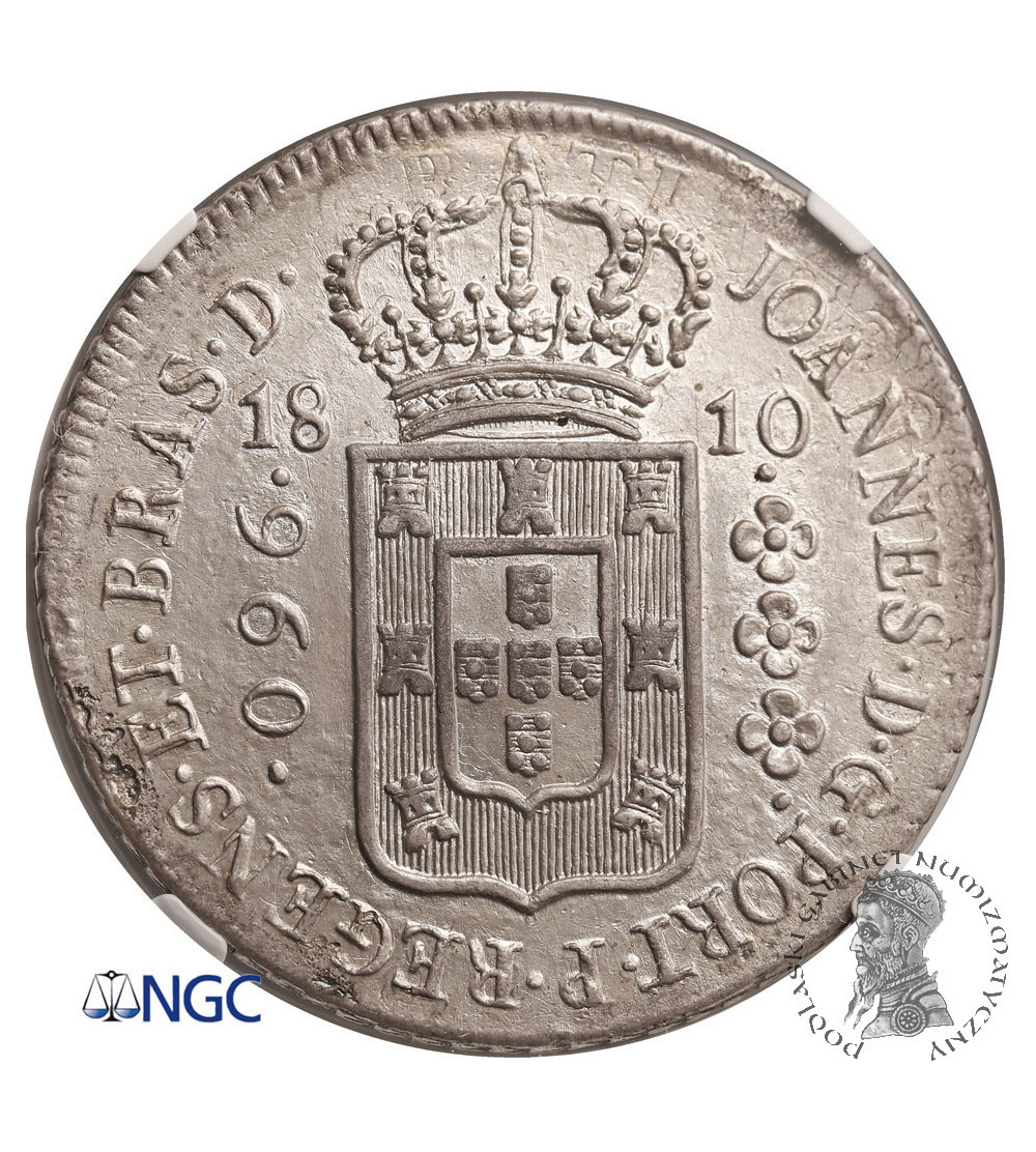 Brazylia, Joao, Prince Regent 1799-1818. 960 Reis 1810 R, Rio de Jenairo - NGC UNC Details
