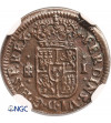 Hiszpania, Ferdynand VI 1746-1759. 1 Maravedi 1747, Segovia - NGC UNC Details