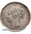 India British, Queen Victoria. East India Company, 1/4 Rupee 1840 (B), Bombay - NGC AU 58