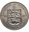 Guernsey. 25 Pence 1972, 25th Wedding Anniversary Elizabeth II and Philip