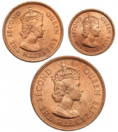 Mauritius. Zestaw 1, 2, 5 centów 1969, Elżbieta II