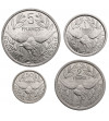 Nowa Kaledonia. Zestaw 50 Centimes, 1, 2, 5 franków 1949-1977, 4 sztuki