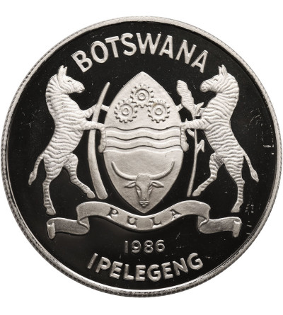 Botswana. 2 Pula 1989, Wildlife, Slaty Egret - Proof