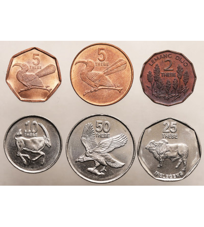 Botswana. Set circulation coins from 1981-1998, 6 pcs.