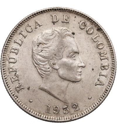 Kolumbia, Republika. 50 Centavos 1932 B, Simon Bolivar