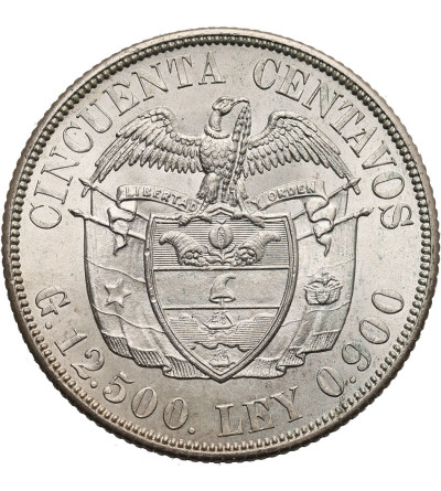 Colombia, Republic. 50 Centavos 1934 (S), Simon Bolivar