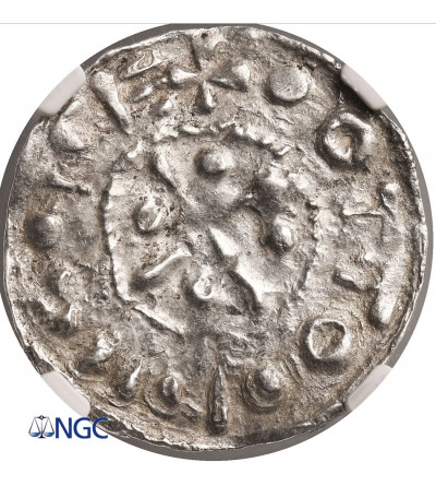 Niemcy, Szwabia, Esslingen. Otto I - Otto III, 936-1002 AD. Denar bez daty, Esslingen - NGC MS 63