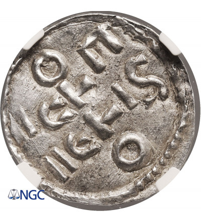 Niemcy, Szwabia, Esslingen. Otto I - Otto III, 936-1002 AD. Denar bez daty, Esslingen - NGC MS 63