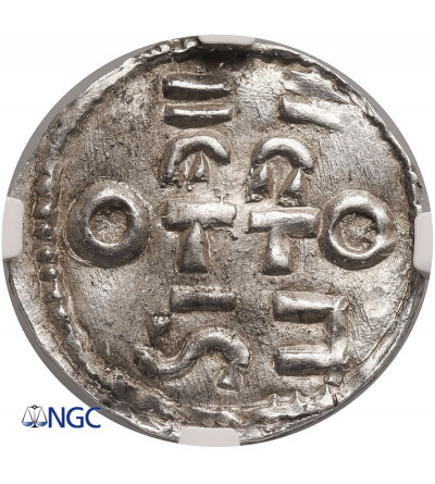 Germany, Swabia (Schwaben) Esslingen. Otto I - Otto III, 936-1002 AD. Denar no date, Esslingen mint - NGC MS 63