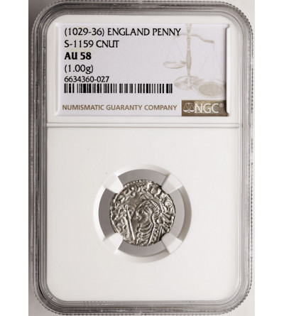 England. Cnut 1016-1035. AR Penny, Short Cross type, ca. 1029-1035 /6 AD, York mint - NGC AU 58