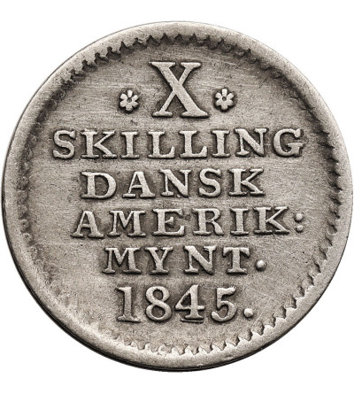 Duńskie Indie Zachodnie. 10 Skilling 1845, Christian VIII