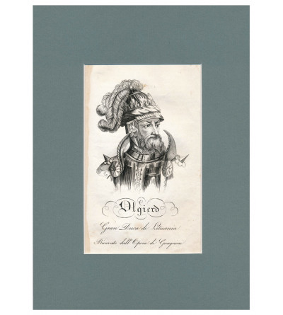 Olgierd Giedyminowic, Wielki Książę Litewski, portret, staloryt XIX w., Storia della Polonia, Bernard Zaydler