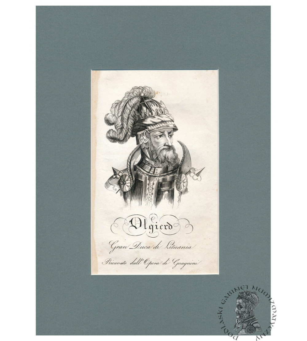 Olgierd, Wielki Książę Litewski, portret, staloryt XIX w., Storia della Polonia, Bernard Zaydler