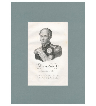 Aleksander I Romanow, Car Rosji, portret, staloryt XIX w., Storia della Polonia, Bernard Zaydler