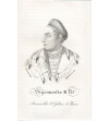 Sigismund III Vasa, King of Poland, portrait, steel engraving 19th century, Storia della Polonia, Bernard Zaydler