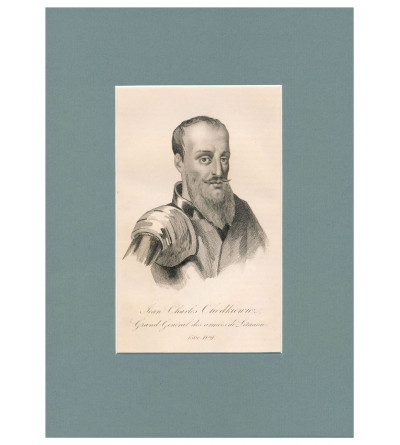 Jean Charles Chodkiewicz, Grand General of the Lithuanian Army, portrait, steel engraving 19th century, Leonard Chodźko