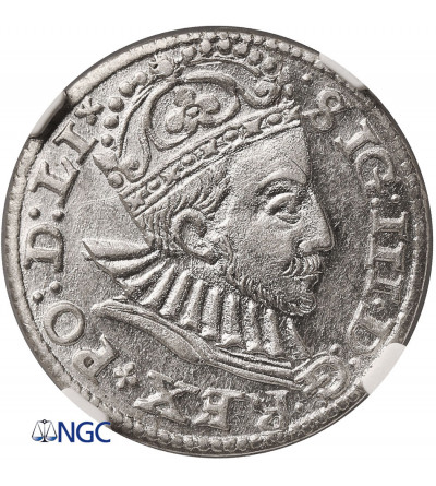 Poland. Zygmunt III Waza 1587-1632. Trojak (3 Grosze) 1588, Riga mint (small bust of king) - NGC MS 63