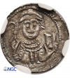 Poland, Wladyslaw II (Wladislaw II The Exile) 1138-1146. Denar ND, Krakow mint, Prince and Bishop - NGC MS 65