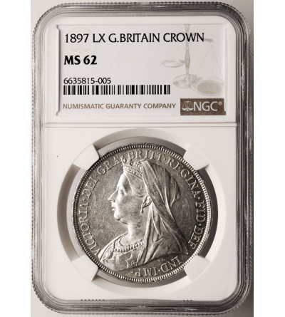 Great Britain, Victoria 1837-1901. Crown 1897 LX - NGC MS 62