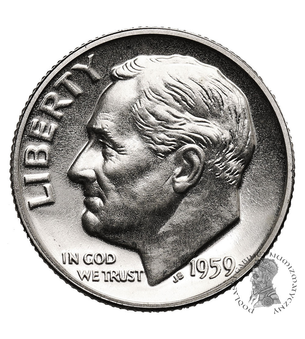 USA. 10 centów (Roosevelt Dime) 1959, Philadelphia - Silver Proof