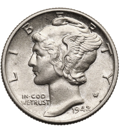 USA. 10 Cents ( Mercury Dime ) 1942, Philadelphia
