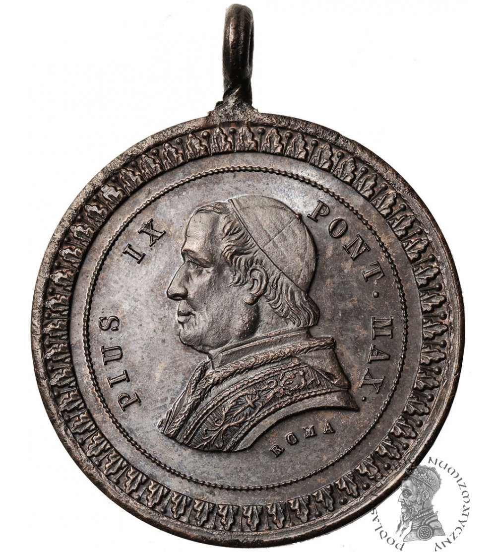 Watykan/Państwo Papieskie . Medalik upamiętniający 50. rocznicę konsekracji papieża Piusa IX, 1877