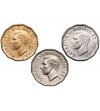 Kanada, Jerzy VI. Zestaw: 5 centów 1943, 1944, 1951