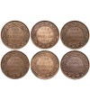 Kanada, Jerzy V. Zestaw 6 sztuk: 1 cent 1912-1920