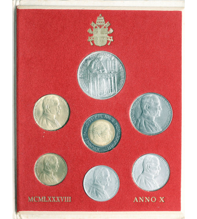 Vatican City, John Paul II 1978-2005. Official Mint Set 1988, AN X - 7 pcs.