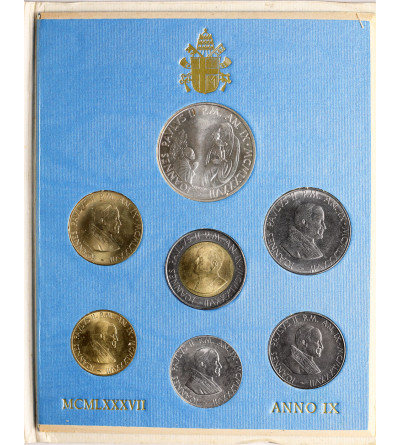 Watykan, Jan Paweł II 1978-2005. Zestaw rocznikowy monet 1987, AN IX - 7 sztuk